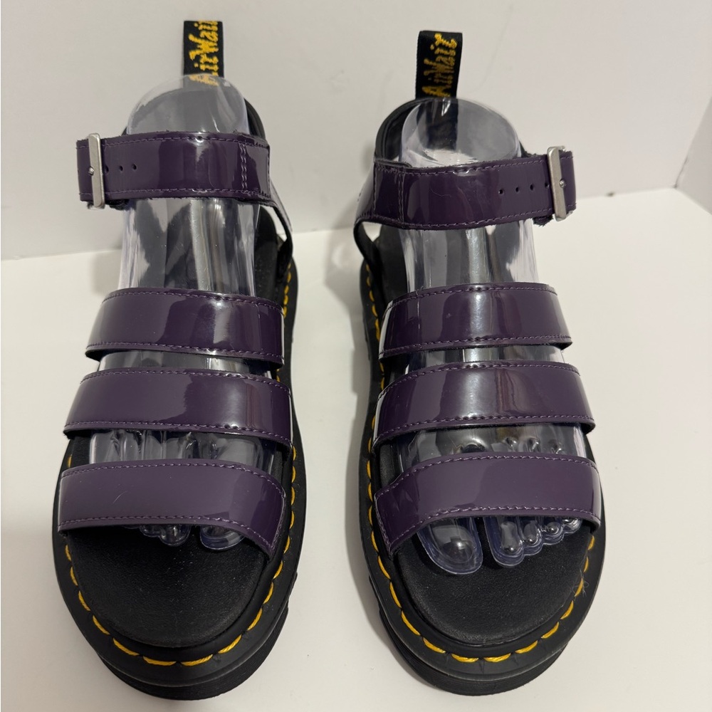 Dr. Martens Women's Blaire Patent Leather Strap Sandals Size 6 Purple Fisherman